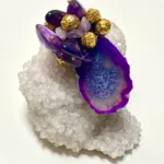 Natural Gemstone Brooch Art