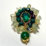 Green African Turquoise Art Brooch