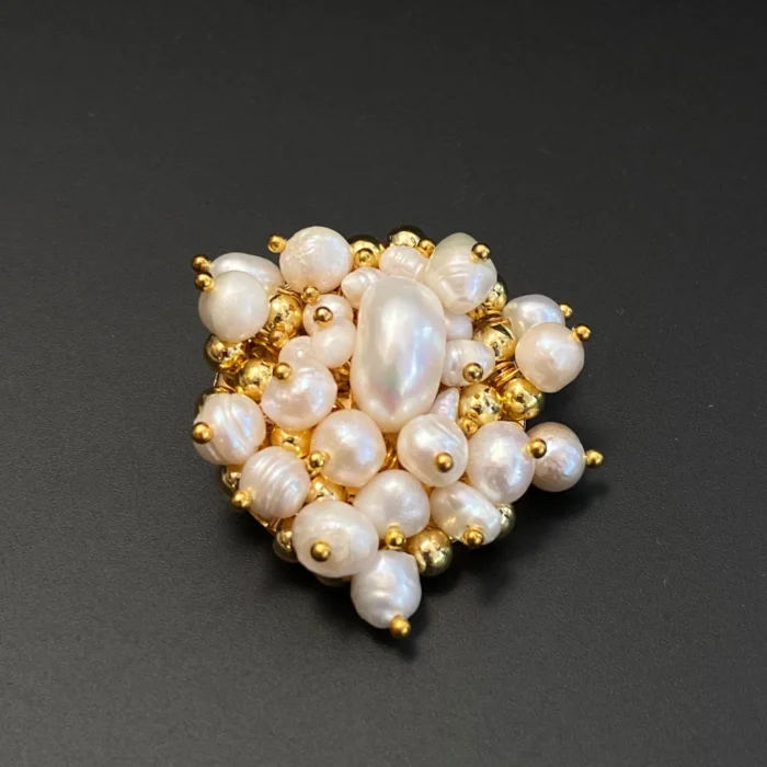 Fresh Pearl Art Brooch