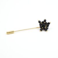 Natural Black Tourmaline Gemstone Brooch Art