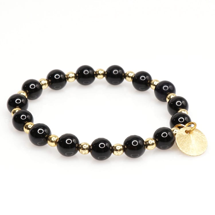 Black Onyx Gold Bracelet