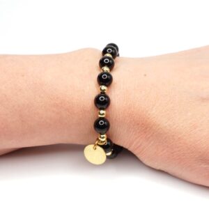 Black Onyx Gold Bracelet