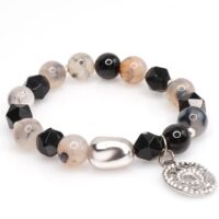 Black Onyx and Agate Bracelet