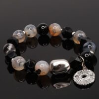 Black Onyx and Agate Bracelet