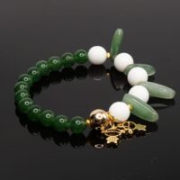 Aventurine and White Jade Boy and Girl Pendant