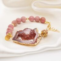 Geode Rhodonite Gold Bracelet