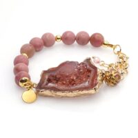 Geode Rhodonite Gold Bracelet