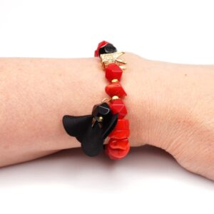 Red Coral and Tourmaline Bracelet