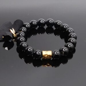 Gold Black Onyx Gemstone Chic Bracelet