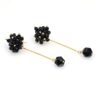 Gold Black Tourmaline Earrings