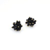 Gold Black Tourmaline Earrings