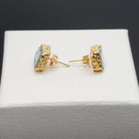 Green Agate Gold Earrings