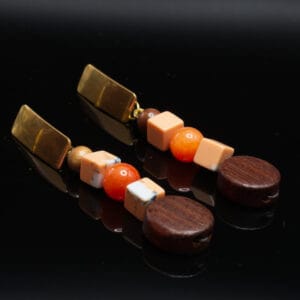 Ethereal Chalcedony & Earthy Wood Earrings