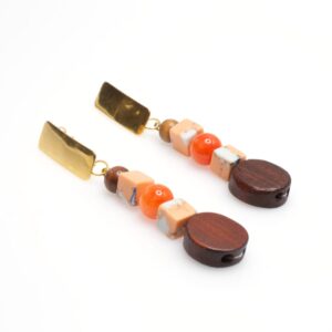Ethereal Chalcedony & Earthy Wood Earrings